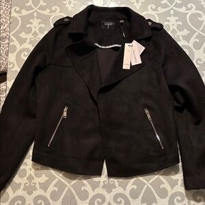 Tahari Black Women's Blazer with Zipper Accents